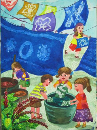 放大圖：此作品獲得新北市南區美展繪畫類佳作。